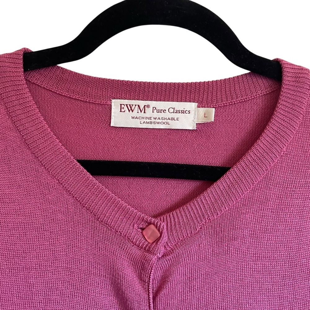 Ewm Pure Classics Lambswool Cardigan Sweater Machine Washable View 2